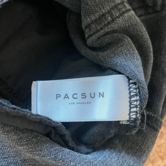 PacSun Black Distressed Denim Mini Jean Skirt 27 - Picture 4 of 7